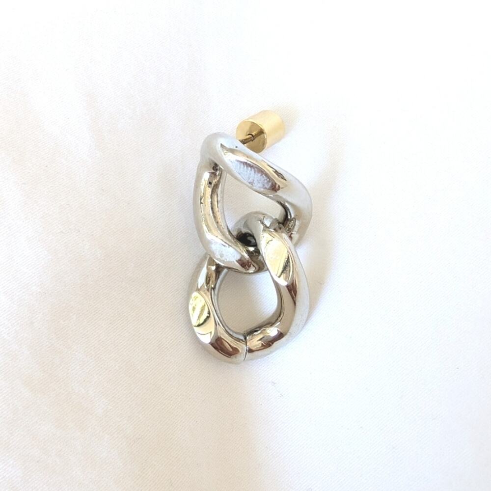 Cuyana Silver Linked Drop Earrings with Gold Stud
